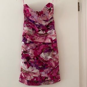 Floral strapless dress size Medium